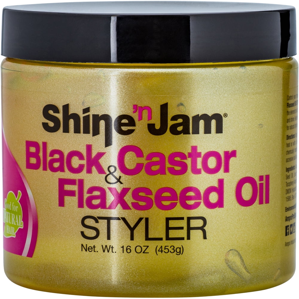 Black Castor & Flaxseed Oil Styler Hair Styling Gel - 8oz