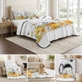 thumbnail image 6 of Twin XL Quilt Set 68''x98'', White Daisy Lightweight Bedspread Coverlet Set with 2 Pillow Shams, Spring Floral Elegant Farmhouse Botanical Bees Breathable All Season Quilt Bedding for Dorm/Guest Room, 6 of 9