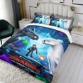 thumbnail image 3 of Cómo Entrenar a Tu Dragón Conjunto de sábanas temático, trío de piezas, cómodo y amigable con la piel, diseño único, regalo de decoración para el hogar para familiares, amigos y fans,140X210cm, 3 of 6