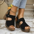 thumbnail image 3 of Mepaouo Women's Platform Dress Sandals Slingback High Heeled Pumps Leather Cutout Formal Casual Shoes, 3 of 8