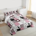 thumbnail image 3 of Homewish Deer Moose Bear Full Size Comforter Sets for Teens, Rustic Jungle Hunting Bedding Comforter Set, Pink Rustic Plaid Reversible Bedding Sets, Luxury Bedroom Decor, 3 Pieces, 3 of 8