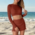 thumbnail image 1 of Hollow Out Bikini With Solid Color Beach Cover Up Four Piece Swimsuit Tankini Outfit For plus Size Swimwear Tops Ruffle Bikini Top with Underwire 1x Womens Tops And Bottoms Women Swimsuits Two Piece, 1 of 3