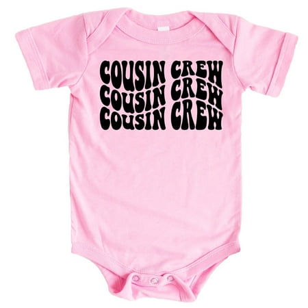 

Cousin Crew Wavy Bodysuits for Infants & Toddlers Black on Pink Bodysuit Newborn