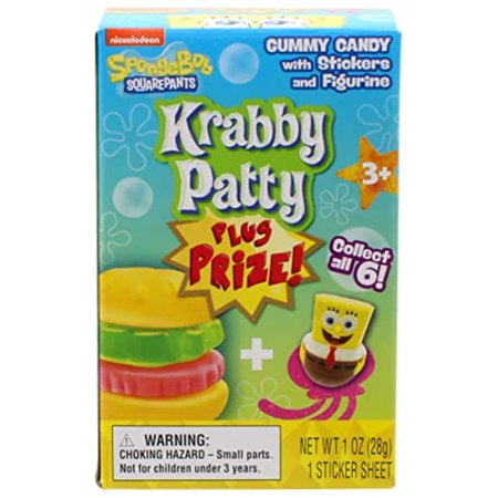 SpongeBob SquarePants Krabby Patty Plus Prize Gummy Candy with Surprise Toy