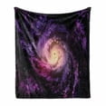 thumbnail image 1 of Galaxy Soft Flannel Fleece Throw Blanket, Purple Nebula Cloudy Stardust Cluster Digital Print of a Galaxy in Space Image, Cozy Plush for Indoor and Outdoor Use, 50" x 70", Black Purple, by Ambesonne, 1 of 6