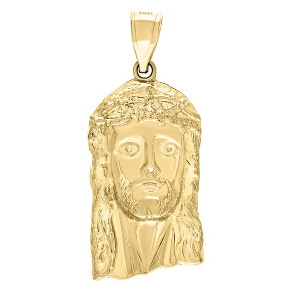 10kt Real Yellow Gold Mens Jesus Religious Charm Pendant