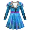 thumbnail image 3 of Disfraz de Mal de D-Descendants 3 para niñas, disfraz de Evie, fantasía, ropa de Navidad, peluca, fiesta de cumpleaños, Halloween, disfraces, 3 of 5