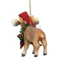thumbnail image 4 of 3.5-Inch Moose Wearing Santa Hat and Plaid Bow Christmas Ornament, 4 of 5