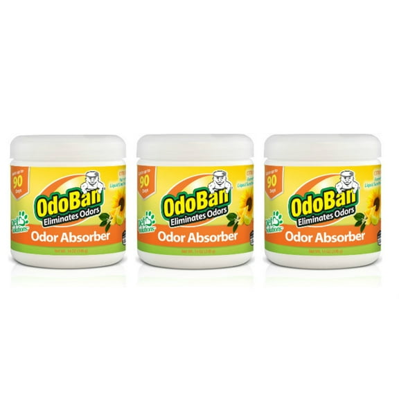 OdoBan Solid Odor Absorber for Home and Small Spaces, Citrus Scent, 14 oz, 3-Pack
