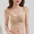 thumbnail image 2 of Alun Seamless Square Shoulder Bras for Women Wireless No Underwire Jelly Gel Light Support Comfort Bra Summer Lightweight Breathable Solid Color Bralettes 2-Beige S, 2 of 7