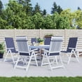 thumbnail image 1 of vidaXL Highback Chair Cushions 6 pcs Navy Blue Fabric, 1 of 5