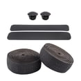 thumbnail image 1 of Bike Handlebar Tapes with End Plug Professional Comfortable Grip Cycling Handle Wraps for Mountain Road Bikes Racket Handles Fishing Rods Black, 1 of 10
