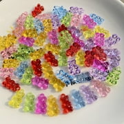 CHUANK 100pcs 11*21mm Colorful Gummy Bear Beads with Hook for Bracelets Necklaces Jewelry Making Crafts