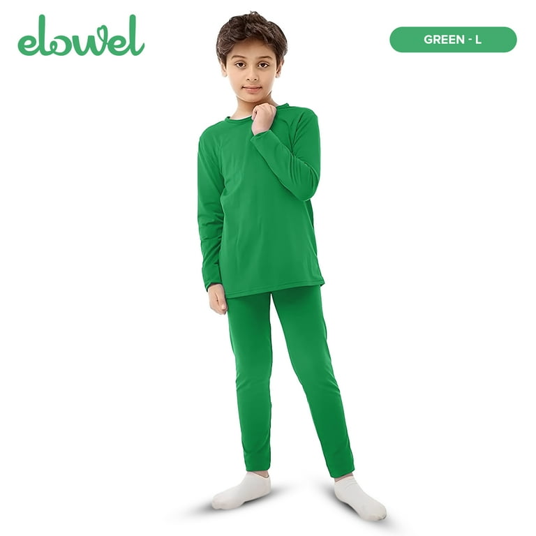 Elowel Thermal Underwear Set for Girls Kids Thermals Base Layer XS