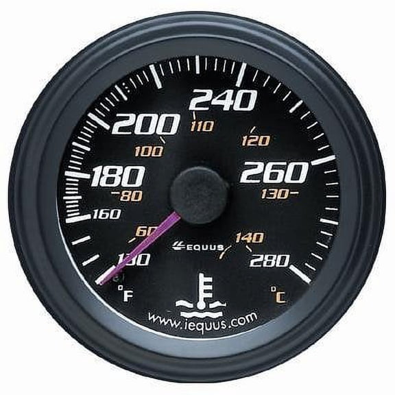 Equus 6242 Water Temperature Gauge - Black