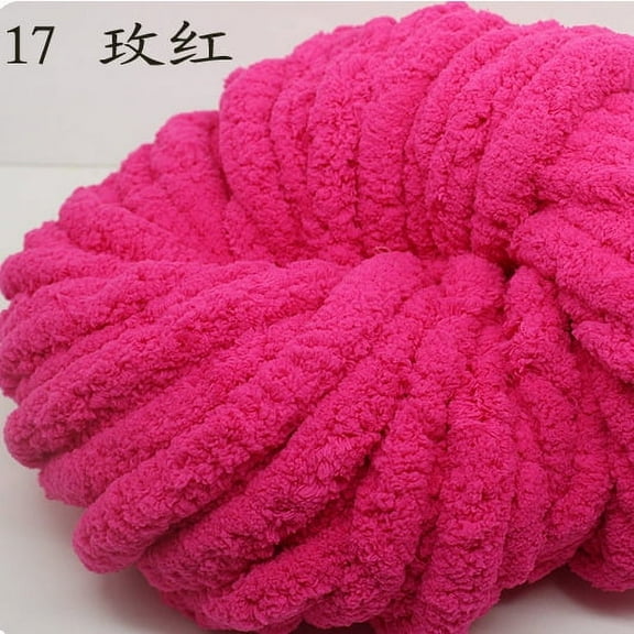 Namzi 500g Chenille Yarn Chunky Blanket Yarn, Soft Wool Crochet Yarn for Crafts, Extra Thick for Blankets Beginners,Rose