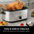 thumbnail image 4 of Sunvivi Roaster Oven with Self-Basting Lid, 18qt Electric Roaster with Removable Pan & Rack, Turkey Roaster Oven with Defrost & Warm Function, Stainless Steel, Silver, 4 of 8