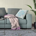thumbnail image 4 of Paisley Leaf Geo Throw Pillow with Removable Cover in White Light Blue Green 20x20, 4 of 5
