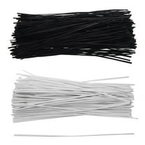 330Pcs Cable Organizer Binding Packaging Wire Twist Ties - 130Pcs White 150X2.2Mm & 200Pcs Black 50 X 1.8Mm