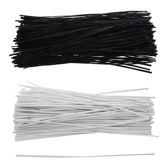 330Pcs Cable Organizer Binding Packaging Wire Twist Ties - 130Pcs White 150X2.2Mm & 200Pcs Black 50 X 1.8Mm