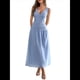 thumbnail image 1 of Vestido Informal de Verano Sin Mangas para Mujer, con Escote en V, Arrugas y Espalda Descubierta, para Fiesta Azul XL, 1 of 7