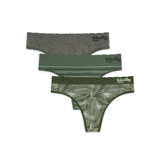 kindly yours Women's Sustainable Seamless Thong Underwear, 3-Pack -  Walmart.com
