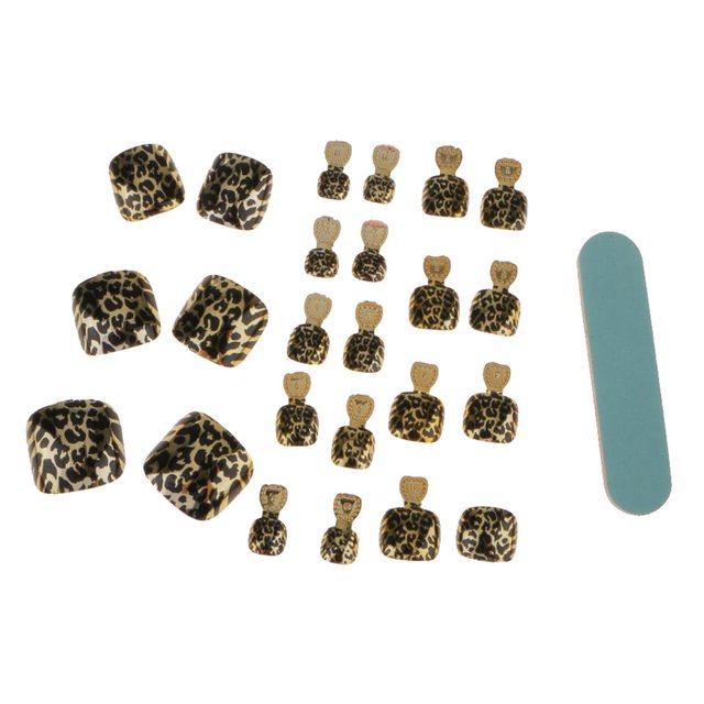 24 Piezas de Uñas Metálicas , Cubierta , Pedicura, Falso Acrílico, , Puntas para Uñas con Herramientas de - 2, un tamaño 2 Yinane arte del clavo del dedo del pie