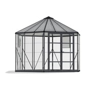 Palram - Canopia Oasis 12 Walk-In Hexagonal Greenhouse - Gray - with 2 Louver Windows