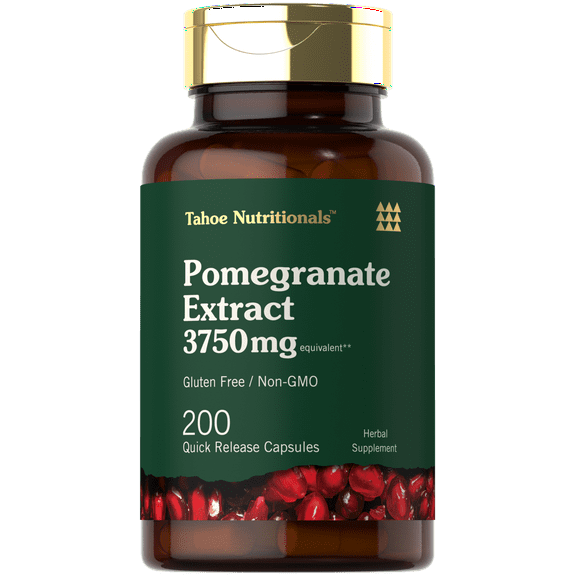 Pomegranate Extract | 3750mg | 200 Capsules | by Tahoe Nutritionals