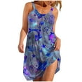 thumbnail image 2 of Viikei Women Dress Summer Maxi Dresses,Sun Dresses for Women Plus Size,Women's Sleeveless Round Neck Printed Casual Daily Beach Medium Style Dress Purple XXL, 2 of 5