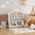 thumbnail image 2 of HOSSLLY Kid's Cubby Toy Storage Cabinet, Wood Toy Organizer of 4 Bins, Children's White Bookcase, Toy Chest for Bedroom Living Room, 2 of 8
