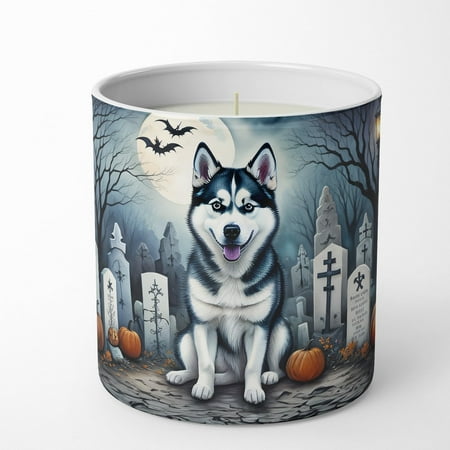 Siberian Husky Spooky Halloween Decorative Soy Candle 3.25 in x 3.75 in