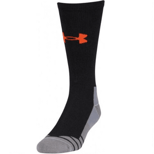 Shoe Size: Mens 8-12/Womens 9-12 Combat Green/Volcano Orange Large Under Armour Adult Hitch Lite 3.0 Boot Socks 1-Pair