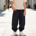thumbnail image 2 of Ruyang Toddler Baby Boys Drawstring Harem Pant Lightweight Loose Fitting Sports Pants Kids Solid Breathable Casual Sweatpant, 2 of 6