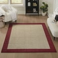 thumbnail image 2 of Mainstays Farmhouse Faux Sisal Olefin Red Border Indoor Area Rug, 4' x 5'4", 2 of 9