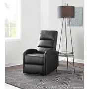 Dormi Contemporary Recliner Chair in Black Faux Leather by LumiSource