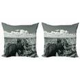 thumbnail image 1 of Ambesonne Grey Throw Pillow Cover 2 Pack, Nostalgic Grand Canyon, 24", Grey, 1 of 2