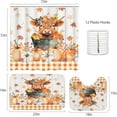 thumbnail image 2 of Fall Harvest Pumpkins Bathroom Set with Shower Curtain sets and Rugs and Accessories Birds Leaves Butterflies Sunflowers Maple Leaves Shower Curtain Set Bathroom Decor 3 Pcs, 2 of 7