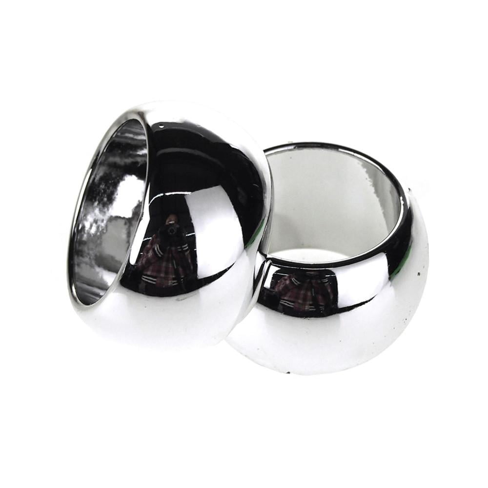Plastic Ring Napkin Holder, Round, 6Piece, Silver