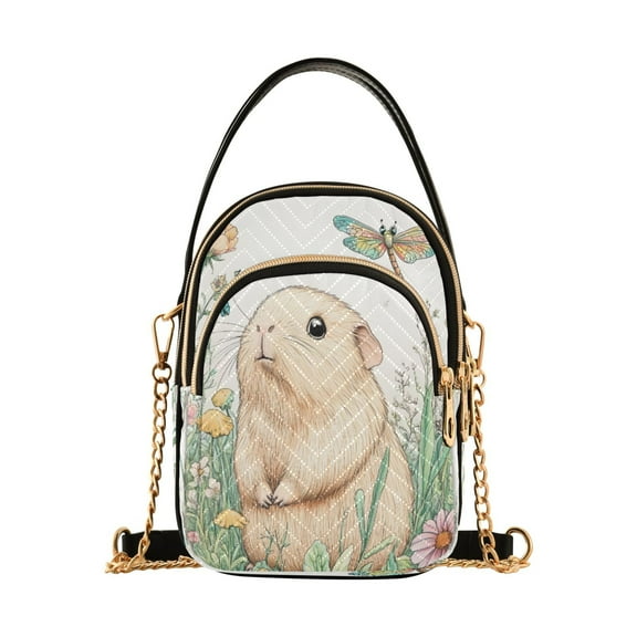 ALAZA Chain Crossbody Bags for Women Cute Animal Flower Shoulder Handbag Phone Purse