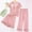 Pink, variant on Ecqkame Pajama Sets for Women Solid Silk satin Short Sleeve Padded Top Stretchy Loungewear 3 Piece Pajamas Set Hot Pink XL