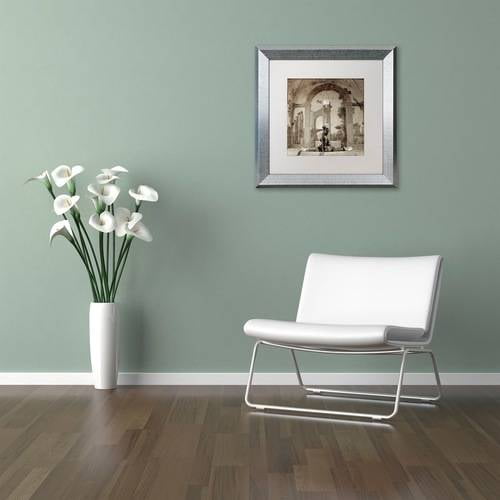 Trademark Fine Art "Lombardy Giardini I" Canvas Art by Alan Blaustein, White Matte, Silver Frame