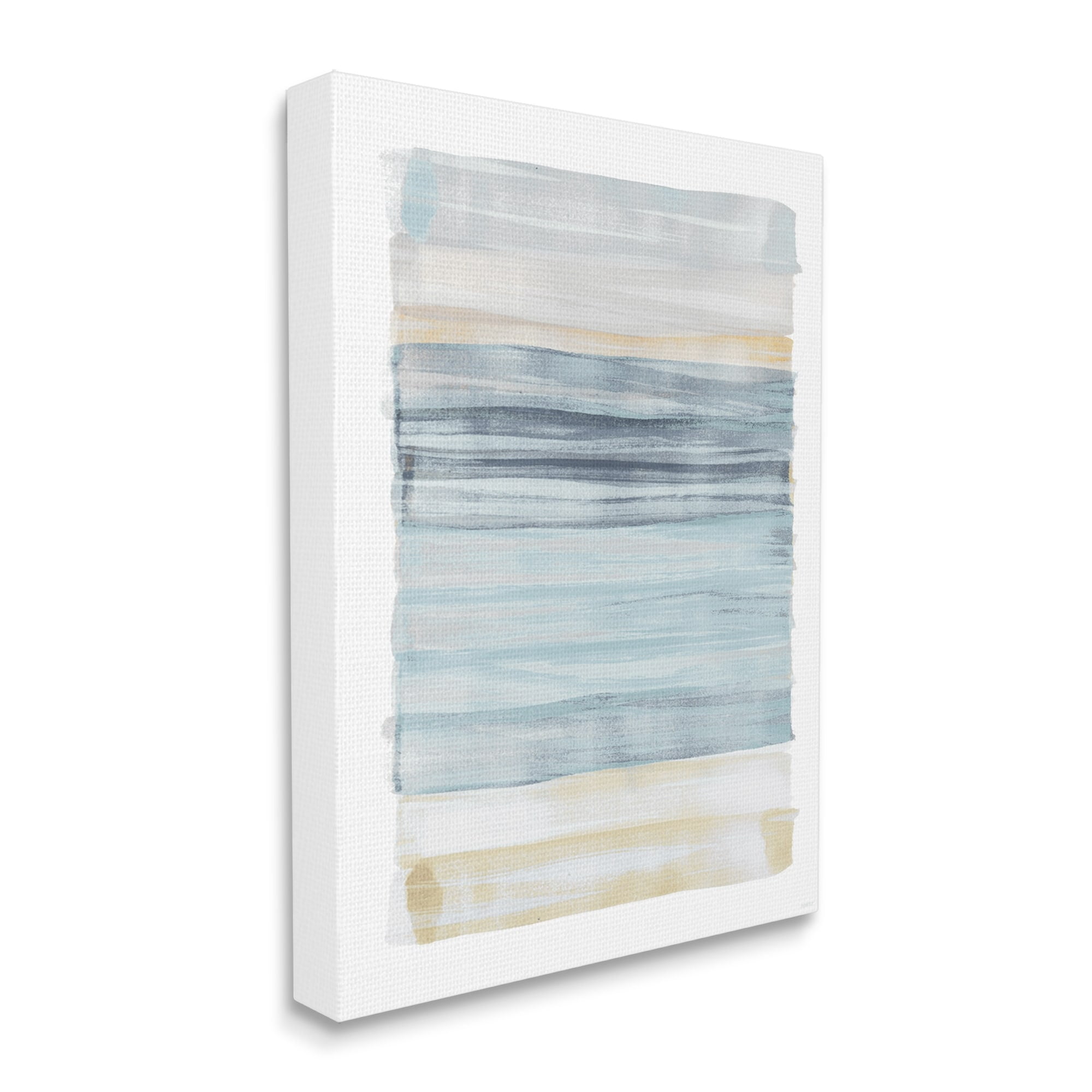 Stupell Industries Tranquil Blue Beige Stripes Pattern Casual Painting Canvas Wall Art, 24 x 30, Design by Dan Meneely