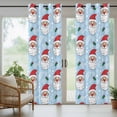 thumbnail image 5 of Outdoor Curtains for Patio Waterproof, Merry Christmas Outdoor Privacy Panels Grommet, Santa Claus Xmas Winter Leaves Snowflake Sky Blue Blackout Outside Curtains for Porch/Cabana 54"x84", 1 Panel, 5 of 8