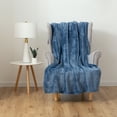 thumbnail image 2 of EcoThread™ Plush Heathered Soft Oversized Throw Blanket, Blue, 2 of 7