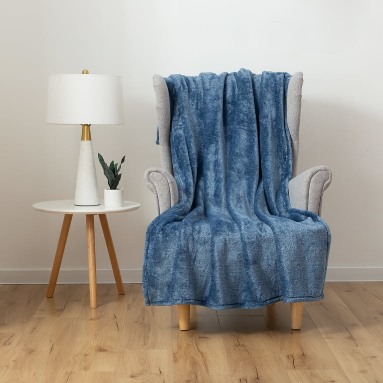 SHAG シルクスクリーン　Blue Velvet ブルーベルベット EcoThread™ Plush Heathered Soft Oversized Throw Blanket, Blue
