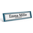 thumbnail image 1 of Printtoo Personalized Desk Name Plate Pretty Blue Border Custom Acrylic Office Desk Name Plate Accessory 2x10 Inches, 1 of 5