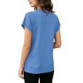 thumbnail image 6 of ibuvkizy Womens Hoodless Sweatshirts Cuffed Cap Sleeve Crew Neck Front Kangaroo Pocket Loose Fit Pullover Casual Athletic Workout Layering Tops Solid Colors for Yoga Running,S, 6 of 7