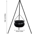 thumbnail image 2 of Large Halloween Witch Cauldron with Lighted Tripod Stand, 30.7 inch Tall Spooky Black Plastic Bowl with LED Lights for Indoor Outdoor Yard Garden Decoration, 1Pack D, 2 of 5