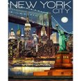 thumbnail image 1 of Taladro de diamante Vista nocturna de Nueva York 5D DIY Kits de pintura Decoración de pared redonda completa FLhrweasw Nuevo, 1 of 9